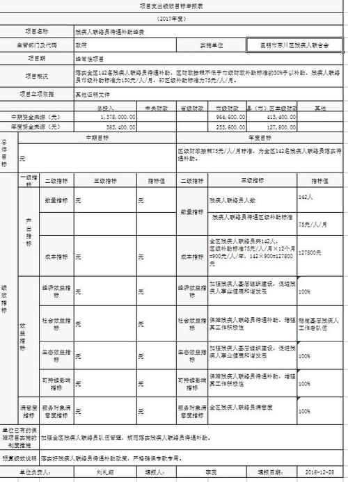 残疾人联络员待遇补助经费