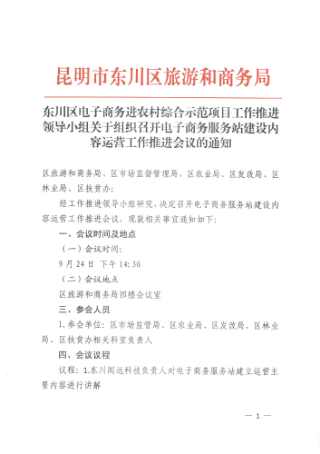 电子商务服务站建设内容营运工作推进会议通知1