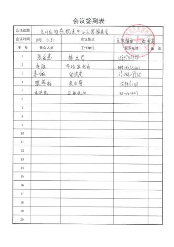 东川区物流配送中心营运推进会议通知3