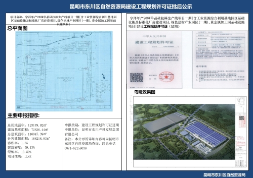宇泽年产20GW单晶硅拉棒生产线项目一期规划许可证批后公示_01 宇泽年产20GW单晶硅拉棒生产线项目一期规划许可证批后公示_01