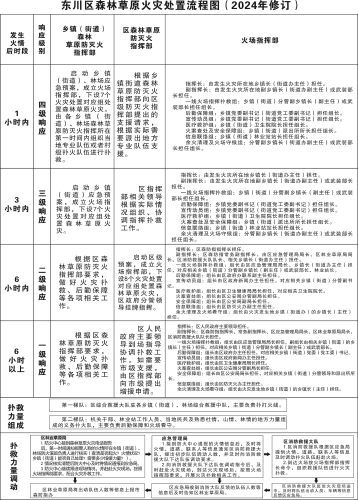 附件2:东川区森林草原火灾处置流程图(2024年修订) 附件2:东川区森林草原火灾处置流程图(2024年修订)